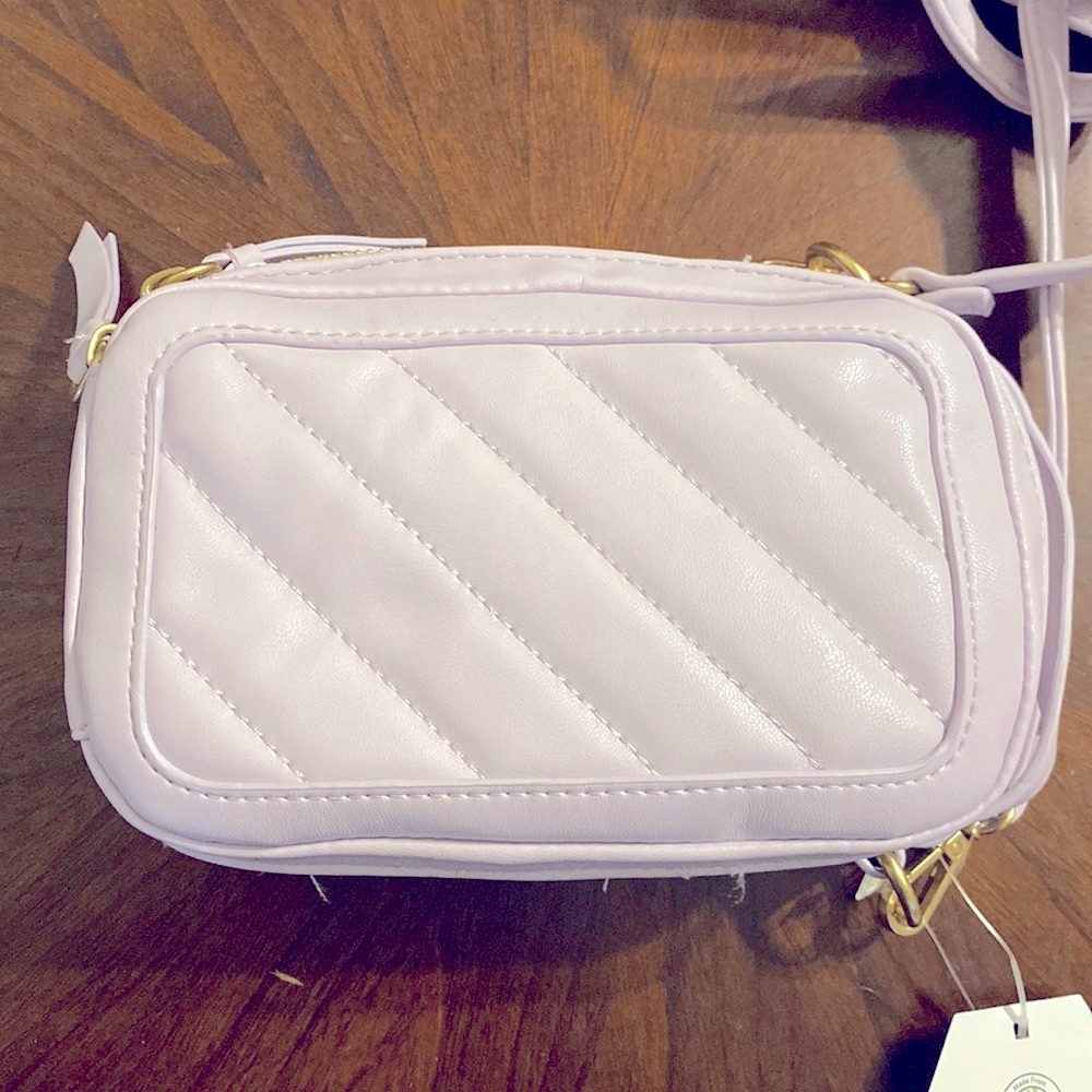 Stitch lavender crossbody wallet with handle